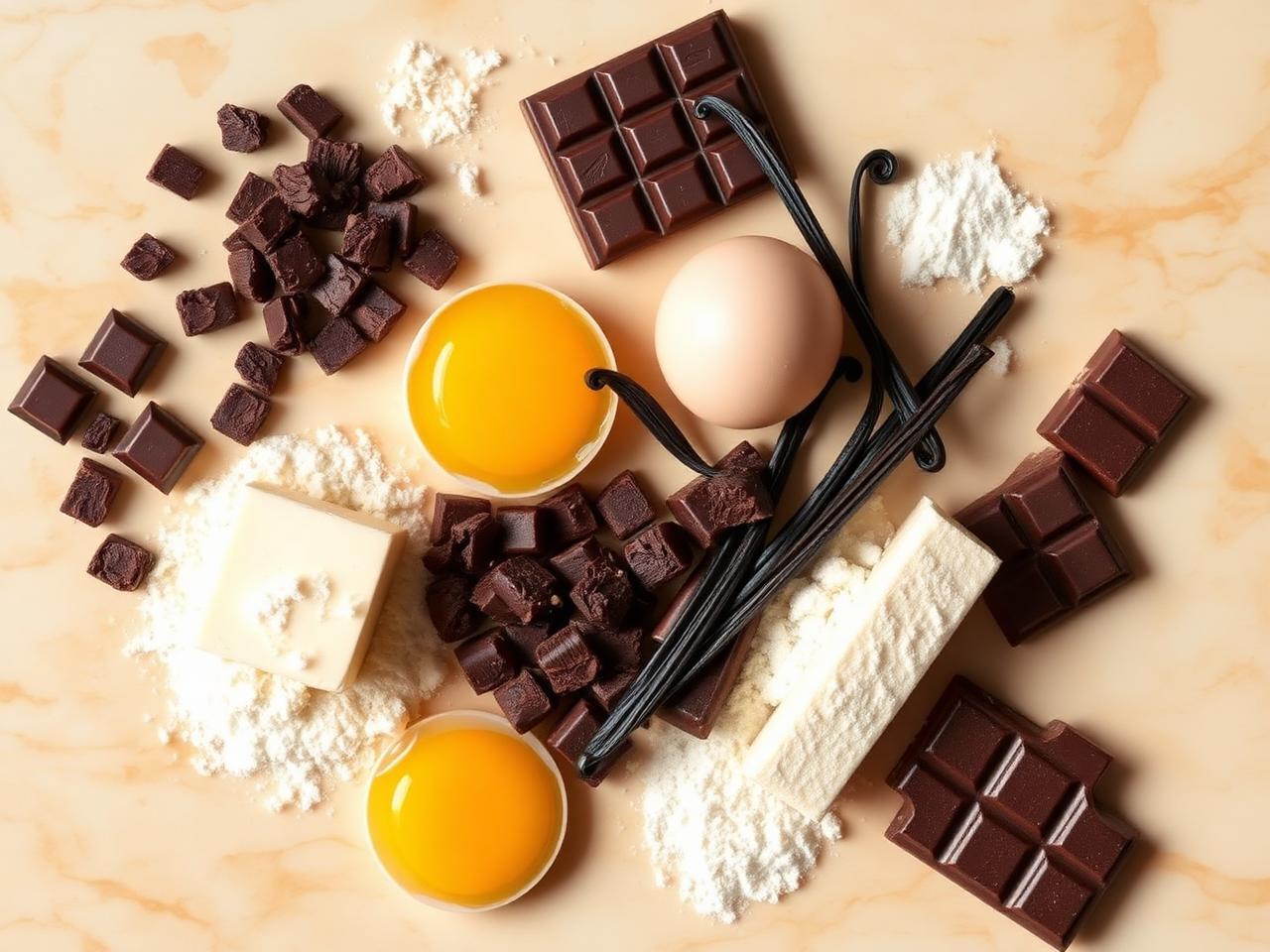Ingredientes de confeitaria em cima de bancada